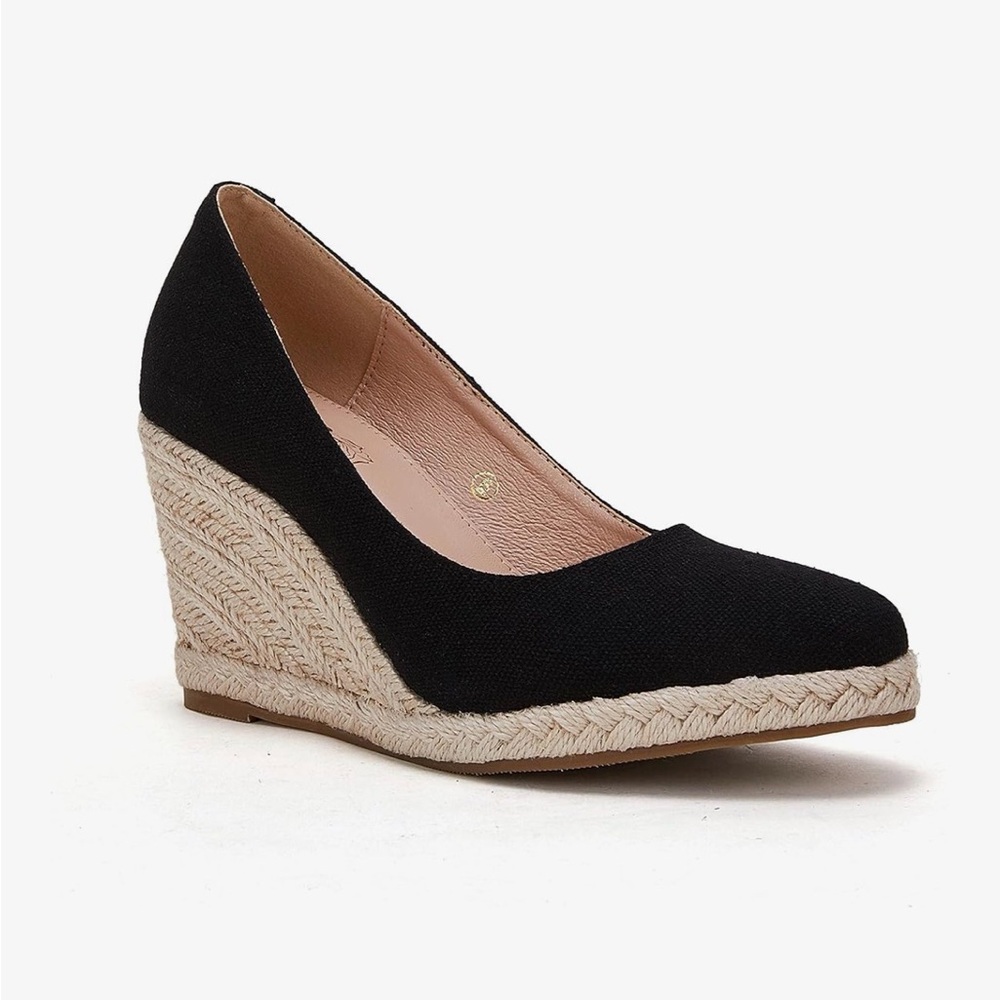 Elegant Black Wedge Espadrilles for Women
